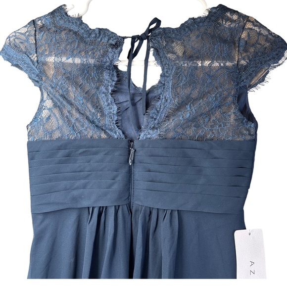 New Azazie Veda Dark Navy Blue Junior Bridesmaid Formal Girl Dress NWT - Picture 4 of 7